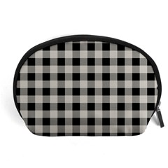 Black And White Buffalo Plaid Accessory Pouch (large) by SpinnyChairDesigns