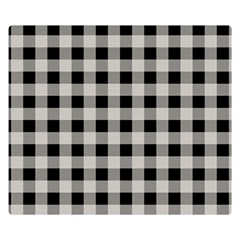 Black And White Buffalo Plaid Double Sided Flano Blanket (small)  by SpinnyChairDesigns