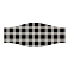 Black And White Buffalo Plaid Stretchable Headband by SpinnyChairDesigns