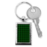 Black Dark Green Buffalo Plaid Key Chain (Rectangle) Front