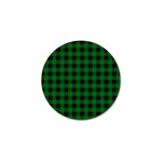 Black Dark Green Buffalo Plaid Golf Ball Marker Front