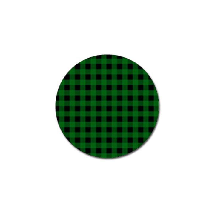 Black Dark Green Buffalo Plaid Golf Ball Marker