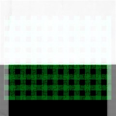 Black Dark Green Buffalo Plaid Rectangular Jigsaw Puzzl by SpinnyChairDesigns