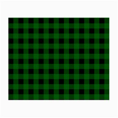 Black Dark Green Buffalo Plaid Small Glasses Cloth by SpinnyChairDesigns