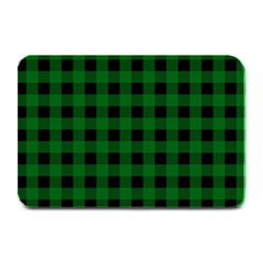 Black Dark Green Buffalo Plaid Plate Mats by SpinnyChairDesigns