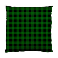 Black Dark Green Buffalo Plaid Standard Cushion Case (two Sides) by SpinnyChairDesigns