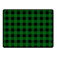 Black Dark Green Buffalo Plaid Fleece Blanket (small) by SpinnyChairDesigns