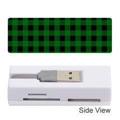 Black Dark Green Buffalo Plaid Memory Card Reader (stick) by SpinnyChairDesigns