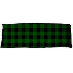 Black Dark Green Buffalo Plaid Body Pillow Case Dakimakura (two Sides) by SpinnyChairDesigns