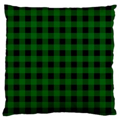 Black Dark Green Buffalo Plaid Standard Flano Cushion Case (one Side) by SpinnyChairDesigns