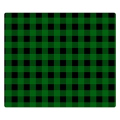 Black Dark Green Buffalo Plaid Double Sided Flano Blanket (small)  by SpinnyChairDesigns