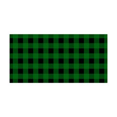 Black Dark Green Buffalo Plaid Yoga Headband by SpinnyChairDesigns