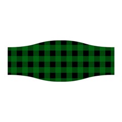 Black Dark Green Buffalo Plaid Stretchable Headband by SpinnyChairDesigns