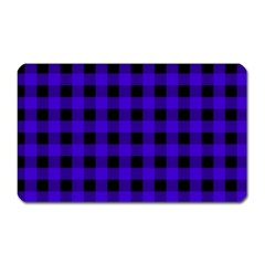 Dark Blue Black Buffalo Plaid Magnet (rectangular) by SpinnyChairDesigns