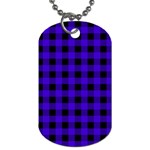 Dark Blue Black Buffalo Plaid Dog Tag (One Side) Front