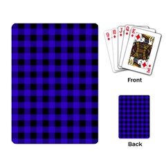 Dark Blue Black Buffalo Plaid Playing Cards Single Design (rectangle) by SpinnyChairDesigns