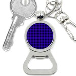 Dark Blue Black Buffalo Plaid Bottle Opener Key Chain Front