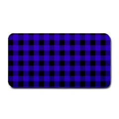 Dark Blue Black Buffalo Plaid Medium Bar Mats by SpinnyChairDesigns