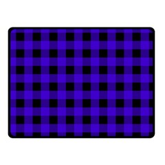 Dark Blue Black Buffalo Plaid Fleece Blanket (small) by SpinnyChairDesigns