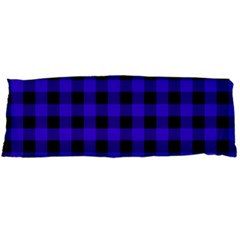 Dark Blue Black Buffalo Plaid Body Pillow Case (dakimakura) by SpinnyChairDesigns