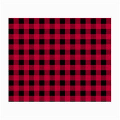 Dark Pink Black Buffalo Plaid Small Glasses Cloth (2 Sides) by SpinnyChairDesigns