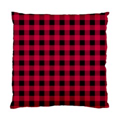 Dark Pink Black Buffalo Plaid Standard Cushion Case (one Side) by SpinnyChairDesigns