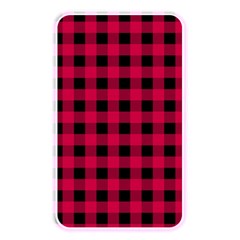 Dark Pink Black Buffalo Plaid Memory Card Reader (rectangular) by SpinnyChairDesigns