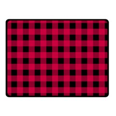 Dark Pink Black Buffalo Plaid Fleece Blanket (small) by SpinnyChairDesigns