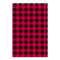 Dark Pink Black Buffalo Plaid Shower Curtain 48  X 72  (small)  by SpinnyChairDesigns