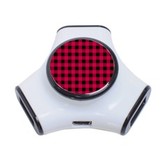 Dark Pink Black Buffalo Plaid 3-port Usb Hub by SpinnyChairDesigns