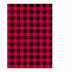 Dark Pink Black Buffalo Plaid Large Garden Flag (two Sides) by SpinnyChairDesigns