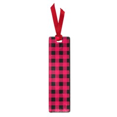 Dark Pink Black Buffalo Plaid Small Book Marks by SpinnyChairDesigns