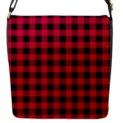 Dark Pink Black Buffalo Plaid Flap Closure Messenger Bag (s) by SpinnyChairDesigns