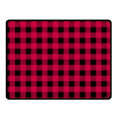 Dark Pink Black Buffalo Plaid Double Sided Fleece Blanket (small)  by SpinnyChairDesigns