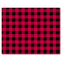 Dark Pink Black Buffalo Plaid Double Sided Flano Blanket (medium)  by SpinnyChairDesigns