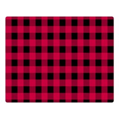 Dark Pink Black Buffalo Plaid Double Sided Flano Blanket (large)  by SpinnyChairDesigns