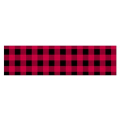 Dark Pink Black Buffalo Plaid Satin Scarf (oblong) by SpinnyChairDesigns