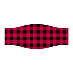 Dark Pink Black Buffalo Plaid Stretchable Headband by SpinnyChairDesigns