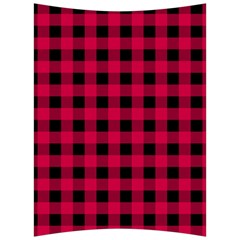 Dark Pink Black Buffalo Plaid Back Support Cushion by SpinnyChairDesigns