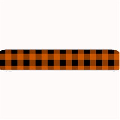 Orange Black Buffalo Plaid Small Bar Mats by SpinnyChairDesigns