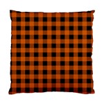 Orange Black Buffalo Plaid Standard Cushion Case (One Side) Front