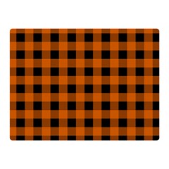 Orange Black Buffalo Plaid Double Sided Flano Blanket (mini)  by SpinnyChairDesigns