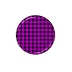 Purple Black Buffalo Plaid Hat Clip Ball Marker (10 Pack) by SpinnyChairDesigns