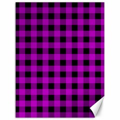 Purple Black Buffalo Plaid Canvas 12  X 16  by SpinnyChairDesigns