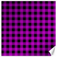 Purple Black Buffalo Plaid Canvas 16  X 16  by SpinnyChairDesigns