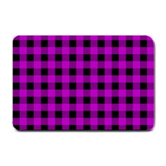 Purple Black Buffalo Plaid Small Doormat  by SpinnyChairDesigns