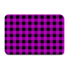 Purple Black Buffalo Plaid Plate Mats by SpinnyChairDesigns