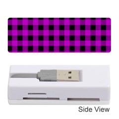 Purple Black Buffalo Plaid Memory Card Reader (stick) by SpinnyChairDesigns