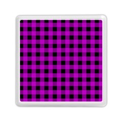 Purple Black Buffalo Plaid Memory Card Reader (square) by SpinnyChairDesigns