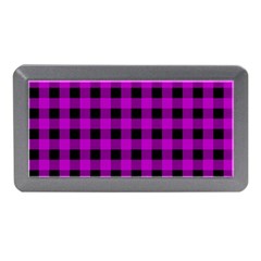 Purple Black Buffalo Plaid Memory Card Reader (mini) by SpinnyChairDesigns